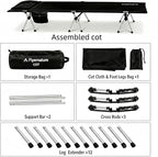 Camping Cot for Adults, Height Adjustable Sleeping Cot, Supports 300 lbs, Lightweight Compact Foldable for Backpacking, Hiking, Travel, Beach, Truck & Office Nap | Flyernature