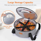 Lifewit Insulated Single Decker Round Casserole Carrier, Portable Pie Carrier Bag for Hot or Cold Food, Fits 12.5" Baking Dish, Thermal Lunch Tote for Potluck Parties, Picnic and Cookouts, Grey