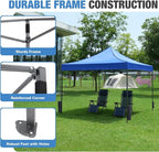NEWBULIG Pop Up Canopy 9.5x9.5 FT Easy Up Tents for Camping Parties Events Beach Backyard Portable Outdoor Shelter Heavy Duty Instant Sun Shade with Sand Bags