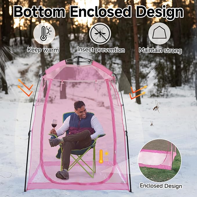 All Weather Proof Pod Sports Tent,Outdoor Weather Tent Sports Pod Pop Up Shelter with Sealed Floor,2-4 Person Clear Tent for Sport Event,Camping,Fishing 8 Sizes & Multicolor
