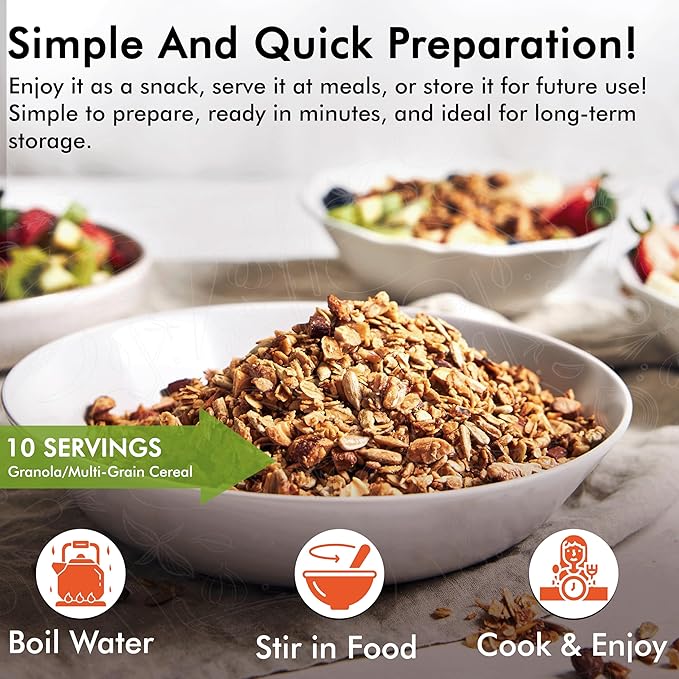 Numanna Grab-n-Go Bucket 80 Servings, 12 lbs | Freeze-Dried Premade Meals | 25+ Year Shelf Life | Non-Perishable, Ready-to-Eat Breakfast & Dinner Everyday Meals | Emergency & Survival Food Kit | Made in USA
