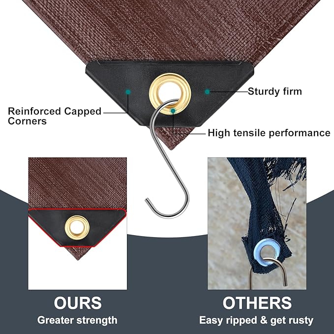 Tarp 20x20FT, 14 Mil Large Tarp, Waterproof Tarps Heavy Duty with Grommets Every 23.6", Thick Plastic Tarp, UV Resistant Tear&Fade Resistant, Reinforced Edges for Outdoor Pool Camp Tent