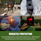 40"x 40" Fire Pit Mat - Fireproof & Heat Resistant Wood Stove Mat for Deck, Patio, Lawn - Fiberglass Insulation Floor Protector for Camping, BBQ, Tent Stoves