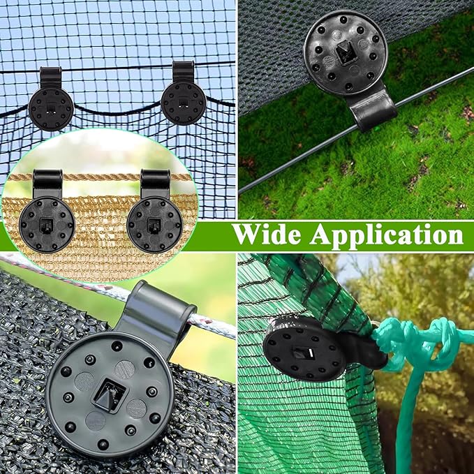 20pcs Shade Cloth Clips, Black Round Plastic Sun Shade Clip, Detachable Durable Heavy Duty Lock Grip for Sun Shade Net, Gardening Shade Cloth, Anti Bird Netting Windproof Awning Clamp Hooks