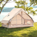 Inflatable Camping Tent with Hand Pump Waterproof Outdoor Blow up Tent 2-8 Person Oxford 4 Season Glamping Air Tent Cabin House with Mesh Windows & Door