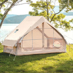 Inflatable Camping Tent with Hand Pump Waterproof Outdoor Blow up Tent 2-8 Person Oxford 4 Season Glamping Air Tent Cabin House with Mesh Windows & Door