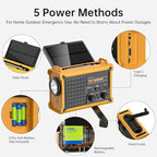 Weather Radios Portable AM FM NOAA Alert with Battery Backup 12000mAh 44400mWh, Fast Solar Power, Emergency Radio Hand Crank Flashlight, Reading Lamp SOS for Home Outdoor Camping