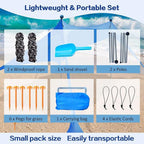 Beach Canopy Beach Tent Pop Up Shade 7.5X7.5 FT Portable Sun Shelter Extra Windproof Rope Stable Sun Protection with Carry Bag Easy Set Up for Family Outdoor Camping Fishing Backyard Picnics