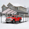 12x20FT Metal Carport, Heavy Duty Carport Canopy with Reinforced Frame and Base for All-Weather, Outdoor Garage Car Port for Pickup Trucks, Boats, Tractors or Party