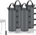 4 Sand Bags for Weight, Heavy Duty Sandbags for Canopy Legs, Extra Large Pop Up Tent Weights, Canopy Weight Bags for Gazebo, Outdoor Sun Shelter, Umbrella - Gray, 6"×20", Without Sand