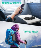 BLAVOR Solar Power Bank 10,000mAh, Portable Wireless Charger, 20W Fast Charging External Battery Pack with USB C for Cell Phones, Solar Panel Charging with Dual Flashlight for Camping