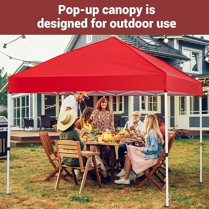 CABIHOME Quick Setup Pop Up Canopy Tent 10x10ft – Waterproof Outdoor Gazebo Shelter with Mesh Sidewalls & Mosquito Netting, Portable Folding Tent for Camping, Patio, Backyard, Events