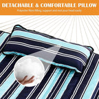 Lazy Daze Hammocks 2 Person Hammock Pad and Pillow Set, Double Polyester Quilted 78" x55" Replacement Pad for Rope Hammock, Aqua Navy