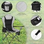 Camping Chairs for Adults, Heavy Duty Camping Chairs 2 Pack, Folding Chairs for Outside, Support 380 LBS, Portable Travel Outdoor Camp Chair with Cup Holder & Cooler Bag, Sports Chairs for Baseball