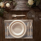 300 Piece (50 Sets) Biodegradable Paper Plates Set (EXTRA LONG UTENSILS), Disposable Dinnerware Set, Eco Friendly Compostable Plates & Utensil include Plates, Cups, Forks, Knives and Spoons
