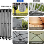 COBIZI 10x30 Pop up Canopy Tent 10x30 Canopy with Sidewalls, Heavy Duty Party Tent Tents for Parties, Foldable UPF 50+ Waterproof Commercial Easy up Canopy with Roller Bag, Grey(Windproof Upgraded)