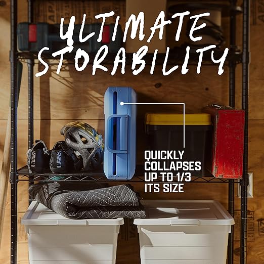 Coleman Snap N Go 55qt Collapsible Hard Cooler, Keeps ice Cold for up to 64 Hours, Holds up to 93 cans, Collapses up to 1/3 its Size, Can Hold up to 200 pounds, Blue Sky