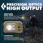 BLACK DIAMOND Storm 450 Headlamp | 450 Lumens Brightness | Waterproof & Dimmable | 3X AAA Battery Operated (Included | Camping, Hiking, Running | Ops Dark Tan