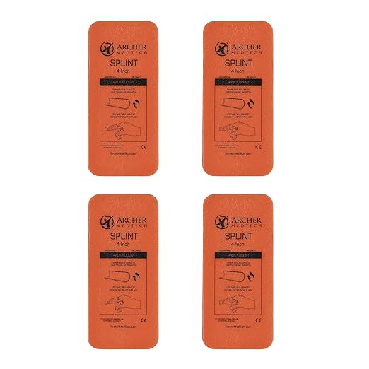 Finger Splint Pack of 4 – 2" x 4.5" Moldable Aluminum Finger Brace for Trigger Finger, Mallet Finger & Injury Immobilization – Lightweight, Reusable First Aid Splint Support