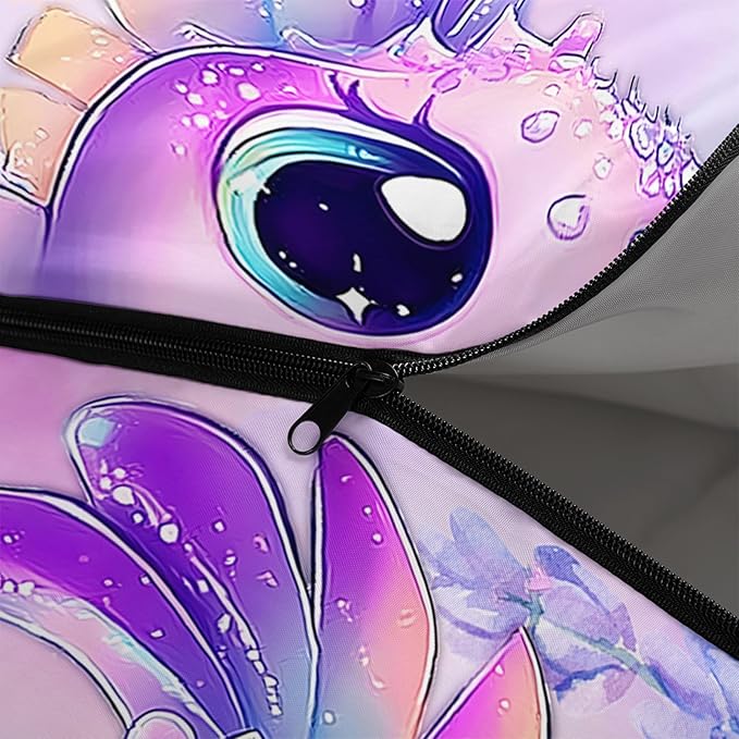 AILONEN Kawaii Panda Sleeping Bags,Lightweight & Waterproof,3 Season Warm & Cool Weather,Dreamy Purple Flower Animal Themed Sleeping Bags for Boys,Girls,Kids,Adults Travelling,Outdoors