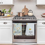 Zubebe 6 Pcs Daisy Kitchen Towels 18 x 28 Inch Spring Daisy Dish Towels Decorative Absorbent Dishcloths for Farmhouse Kitchen Bathroom Decorations, Seasonal Decor Gifts