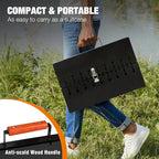 Lineslife Portable Charcoal Grill, Foldable Heavy Duty Metal Mangal BBQ Kabob Grill for Outdoor Backyard Camping Picnic Travel Cooking Hiking