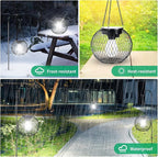 UBright Solar Lantern Lights Outdoor Waterproof Metal Hanging Solar Lights for Outside Outdoor Lanterns Decorative for Garden Yard Patio 2 Pack,Cool White