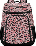 Leopard Pink Cooler Backpack Insulated Waterproof Leak Proof Beach Cooler Bag Lightweight Lunch Picnic Camping Backpack Cooler for Men and Women