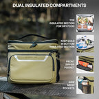 EVERFUN Small Cooler Bag 24 Can Insulated Lunch Box Double Deck Soft Leak-Proof Waterproof Collapsible Ice Chest for Men Women Work Travel Car Trip Picnic Beach