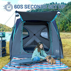 TIMBER RIDGE Camping Tent, 4 Person Instant Pop Up Hub Tent with 8 Windows, Easy 60 Second Setup, Weather Resistant Family Cabin Tents with Rain Fly for Camping, Hiking, Outdoor Travel