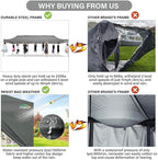 COBIZI 10x30 Pop up Canopy Tent 10x30 Canopy No Sidewall Waterproof Heavy Duty Commercial for Parties Outdoor Garden Gazebo Tent, Carry Bag with Wheel(10x30ft No Sidewalls, Gray)