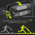LED Headlamp Rechargeable, Super Bright Head Lamp with 4 Modes for Camping Hiking Gear Essentials, IPX4 Waterproof Headlight Flashlight, USB Cable Included