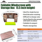 camping moon CAMPINGMOON 10 Plates Foldable Windscreen Folding Camp Stove Windshield with Storage Box