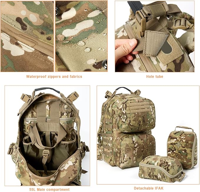 MT Military MOLLE 2 Medium Rucksack, Army Tactical Large Backpack, 3 Days Assault Pack