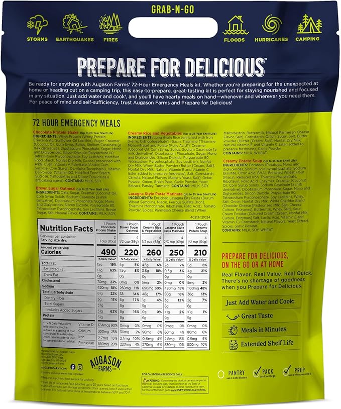 Augason Farms 72-Hour Be Ready Emergency Meal Kit,