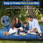 Camping Sleeping Pad, Extra Thick 6 Inch Camping Mat with Pillow Built-in Foot Pump Ultralight Inflatable Sleeping Pads Compact for Hiking Backpacking Camping Traveling Tent, Portable Sleeping Mat