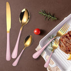 Flatware Sets Full Tableware Stainless Steel Cutlery Dinner Set Complete Gold Cutlery Set Fork Spoons Knives Golden Dinnerware Set Dropshiping Stainless Steel Decoration