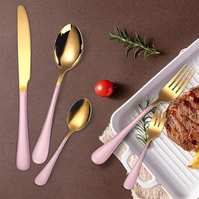 Flatware Sets Full Tableware Stainless Steel Cutlery Dinner Set Complete Gold Cutlery Set Fork Spoons Knives Golden Dinnerware Set Dropshiping Stainless Steel Decoration
