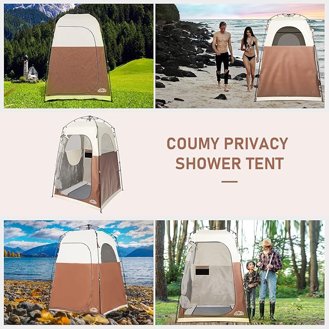 Instant Camping Shower Tent, Privacy Shelter, Portable Outdoor Sun Shelter for Camping Beach Hiking Fishing, 1 Room/2 Rooms