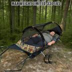 Night Cat Flat Lay Hammock Tent with Mosquito Net Waterproof Rainfly for 1 Person Backpacking Hiking Camping Lightweight 330LBS 87x28x19in