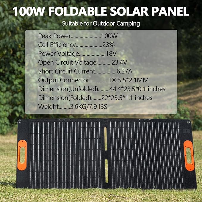 ALLWEI Solar Generator with Panels Included - 300W/256Wh LiFePO4 Battery Portable Power Station with 100W Solar Panel, Solar Powered Bank Generator for Camping,Home Use, Power Outage