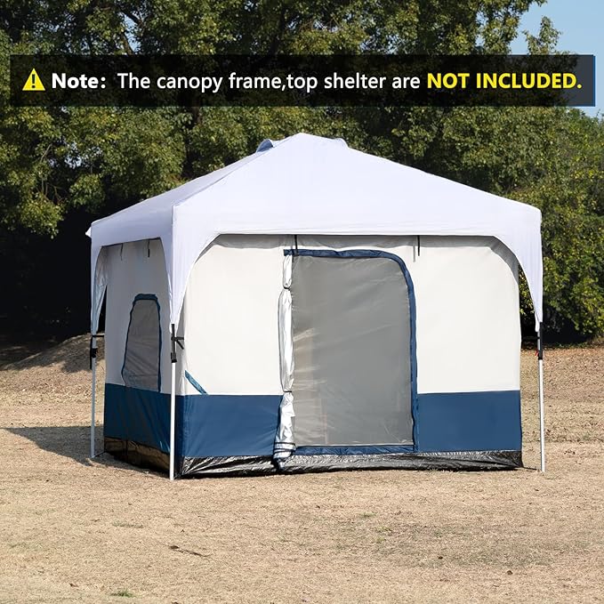 Camping Cube, Canopy Inner Tent for 10' x 10' Straight Leg Pop Up Canopy, Converts Canopy into Enclosed Camping Tent, Fully Vented Roof, Easy Setup, 4-6 Person (Frame & Top Not Included)