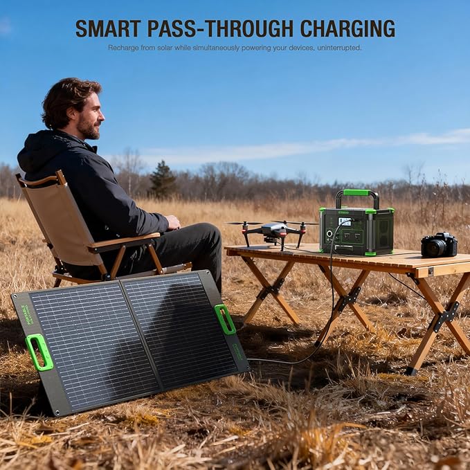 500W Portable Power Station, 519Wh Outdoor Solar Generator Backup Battery Pack with 2 110V AC Outlets, 500W (Peak 1000W) 10-Port Powerhouse for RV/Van Camping Fishing Climbing Road Trip Home Emergency