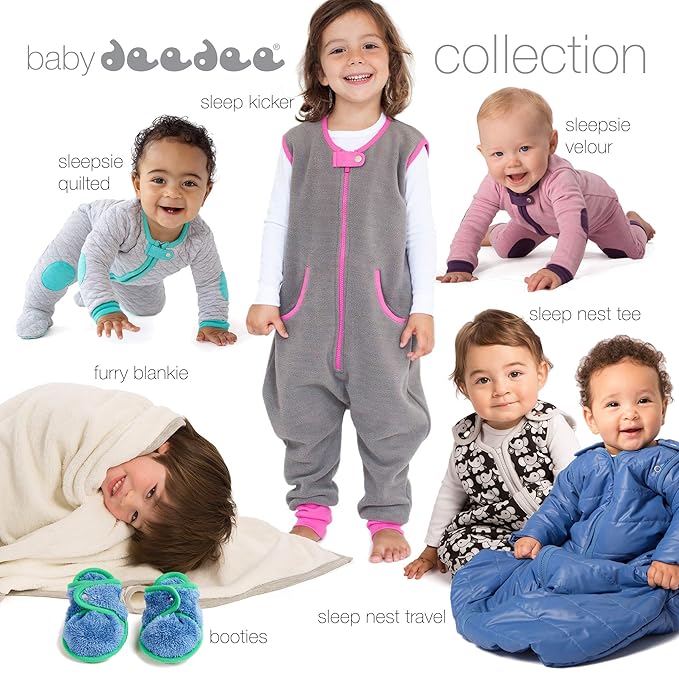 Baby Deedee Sleep Nest Travel Quilted Baby Sleeping Bag Sack with Sleeves, Gray Skies, Large (18-36 Months)