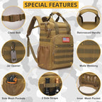 Tactical Backpack Cooler,Lunch Backpack for Men Adults Work with Handle，Soft Cooler Backpack Insulated Waterproof Leak Proof