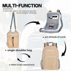 35L Foldable Waterproof Backpack For Outdoor Sports Travel Inside Wet Clothes Compartment Packable For Multiple