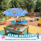 Sweetude Water Table Umbrella (Table Not Included), Kids Seaside Beach Umbrella Picnic Canopy for Summer Toddlers Sand Beach Camping Garden Outdoor Pool Shade Party Supply(Marine Animal Theme)