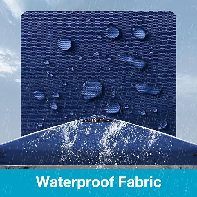 8x8 Canopy Replacement Top Cover with Air Vents for ez up Pop up Canopy Gazebo Tent with Adjustable Straps,Waterproof & Anti-UV for Outdoor Shade (Top Only,Frame Not Included) (Navy Blue)