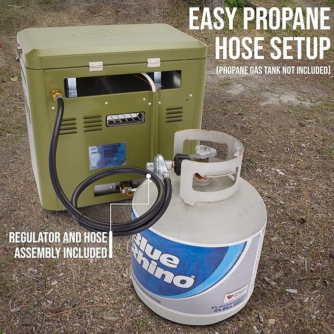 Hike Crew Outdoor Gas Camping Oven w/Carry Bag | CSA Approved Portable Propane-Powered 2-Burner Stove & Oven | Auto Ignition, Overheat Safety Shutoff, Built-In Thermometer | Hose & Regulator Included