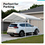 ADVANCE OUTDOOR 10x20 ft Heavy Duty Carport Potable Car Canopy Garage Party Tent Boat Shelter, Adjustable Height from 9.5 ft to 11 ft, White